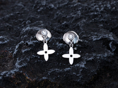[Ornora Jewelry]VIDYLLE SILVER DIAMOND MINI DROP EARRINGS