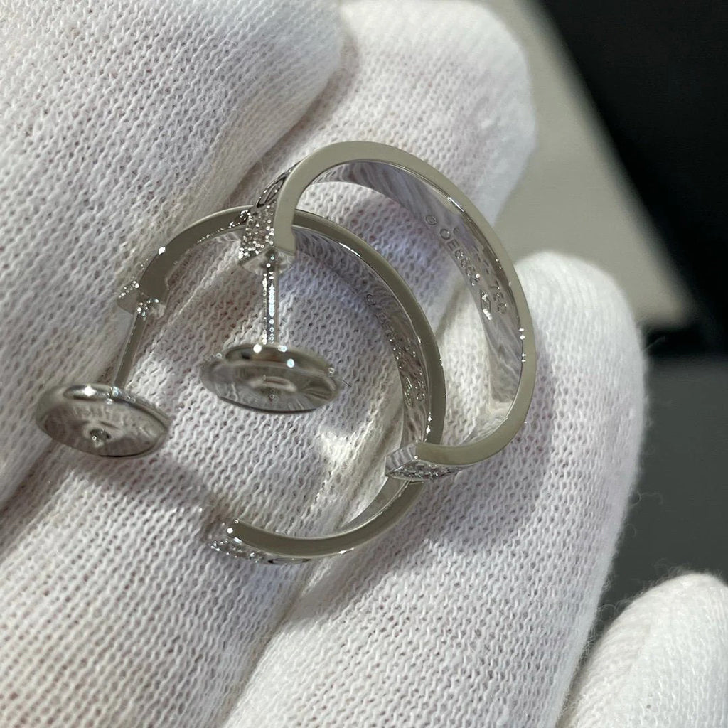 [Ornora Jewelry]LOVE EARRINGS 3.6MM DIAMOND PAVED