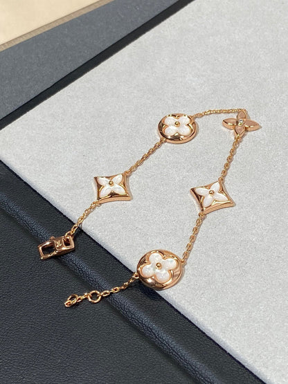 [Ornora Jewelry]STAR AND SUN 5 MOTIF MOP PINK GOLD BRACELET