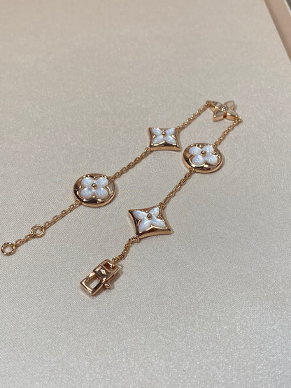 [Ornora Jewelry]STAR AND SUN 5 MOTIF MOP PINK GOLD BRACELET