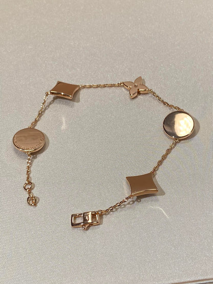 [Ornora Jewelry]STAR AND SUN 5 MOTIF MOP PINK GOLD BRACELET