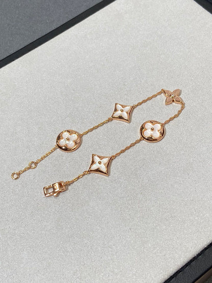 [Ornora Jewelry]STAR AND SUN 5 MOTIF MOP PINK GOLD BRACELET