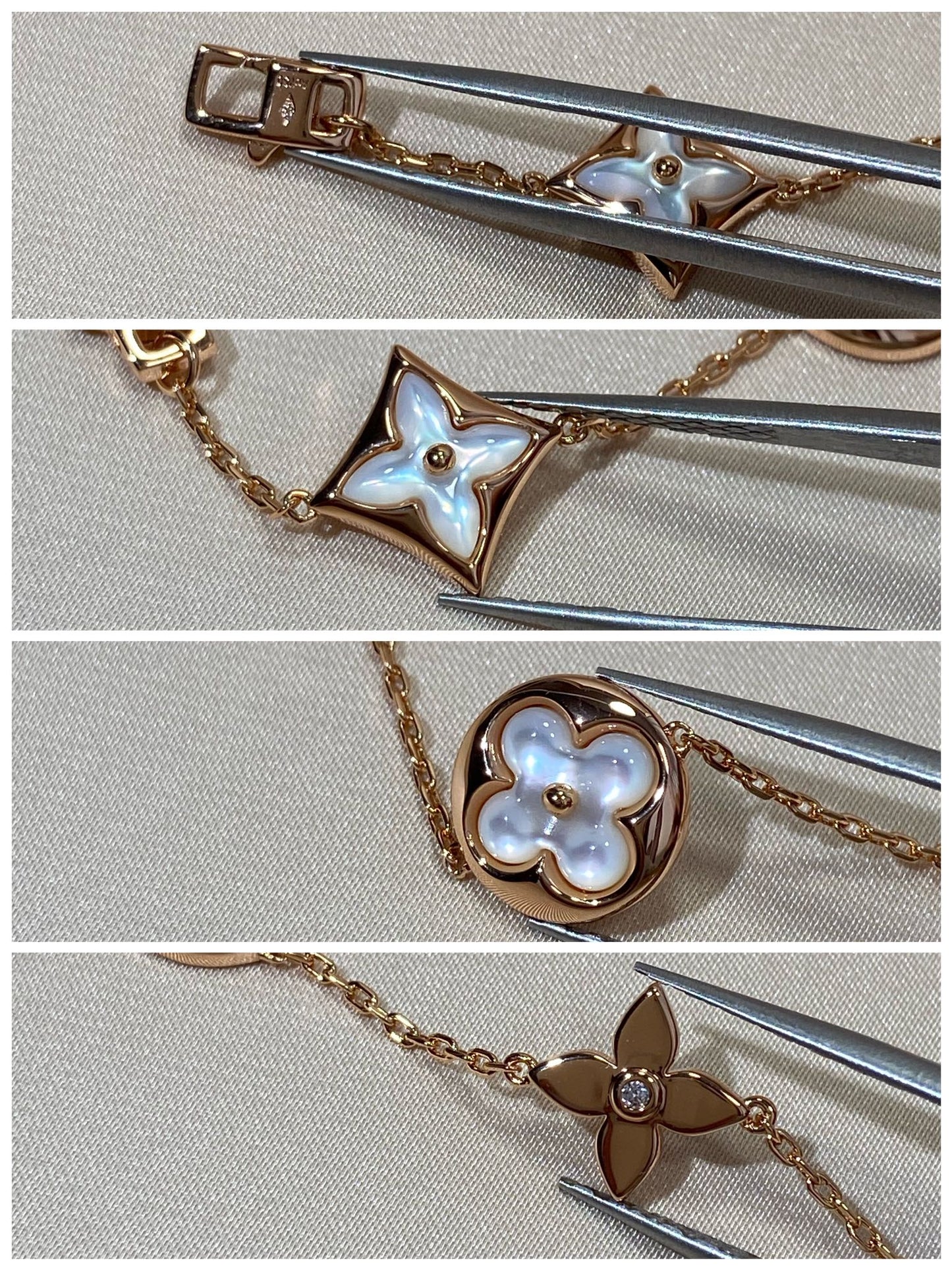 [Ornora Jewelry]STAR AND SUN 5 MOTIF MOP PINK GOLD BRACELET