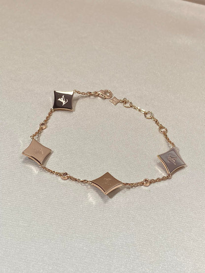 [Ornora Jewelry]STAR 4 MOTIF MOP DIAMOND PINK GOLD BRACELET