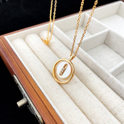 [Ornora Jewelry]LUCKY MOVE MOP PINK GOLD NECKLACE
