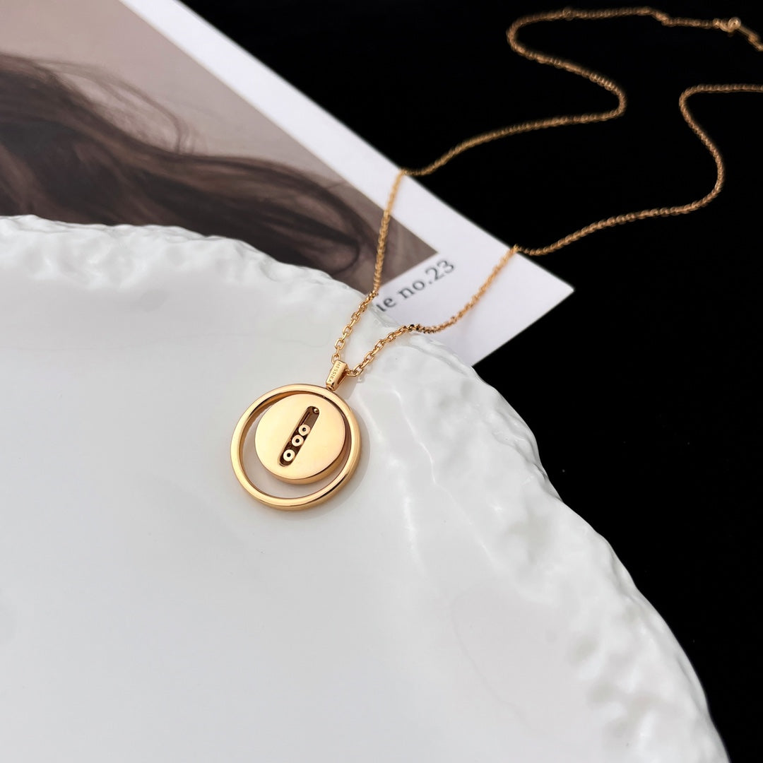 [Ornora Jewelry]LUCKY MOVE MOP PINK GOLD NECKLACE