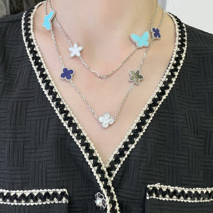 [Ornora Jewelry]LUCKY CLOVER SILVER 11 MOTIF NECKLACE