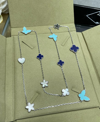 [Ornora Jewelry]LUCKY CLOVER SILVER 11 MOTIF NECKLACE