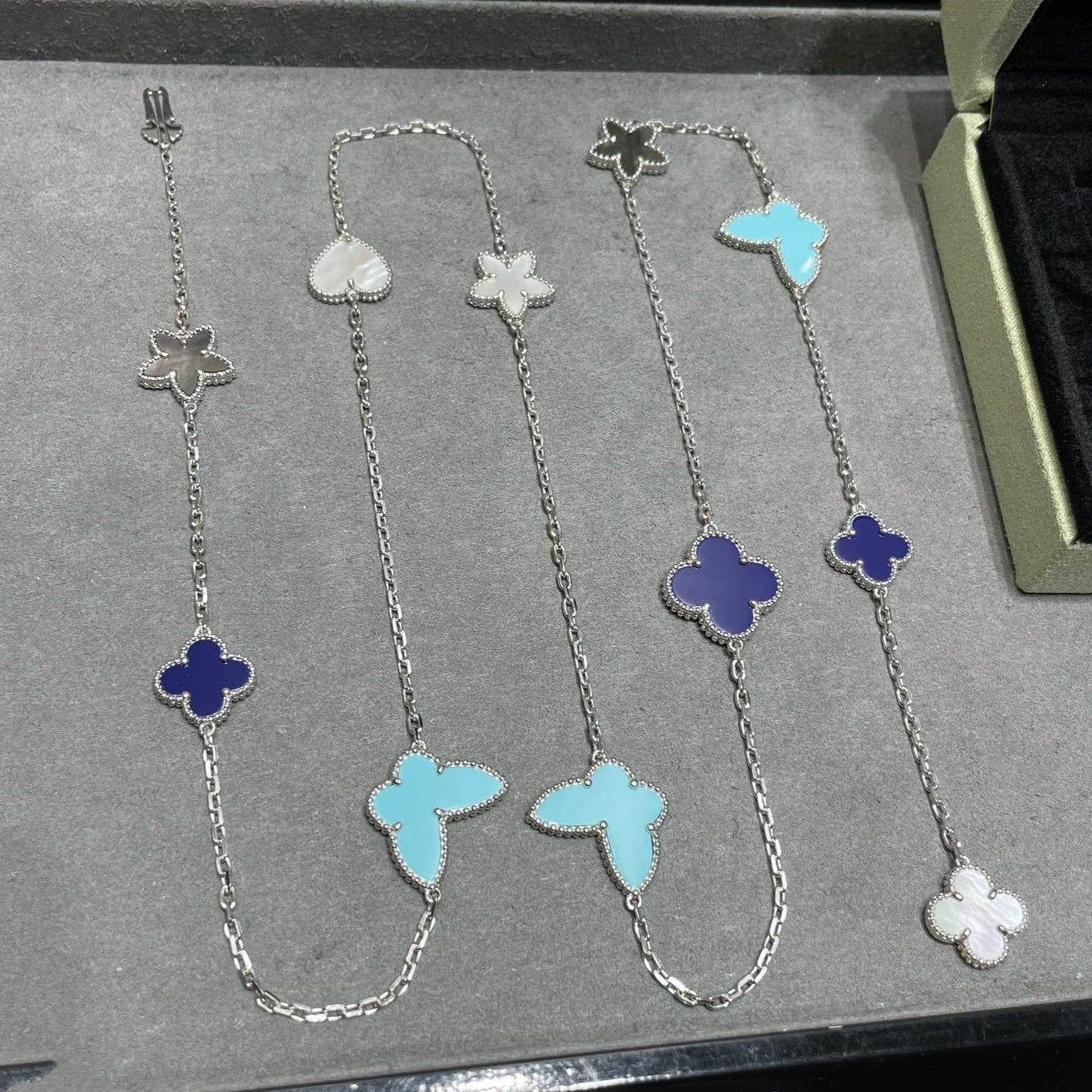 [Ornora Jewelry]LUCKY CLOVER SILVER 11 MOTIF NECKLACE