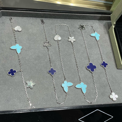 [Ornora Jewelry]LUCKY CLOVER SILVER 11 MOTIF NECKLACE
