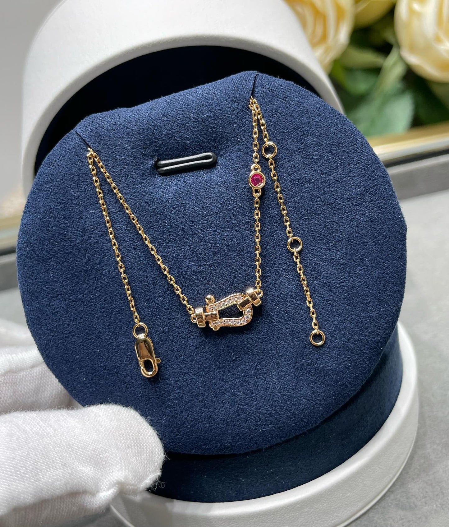 [Ornora Jewelry]FORCE 10 DIAMOND PINK GOLD NECKLACE