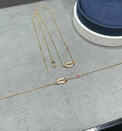 [Ornora Jewelry]FORCE 10 DIAMOND PINK GOLD NECKLACE