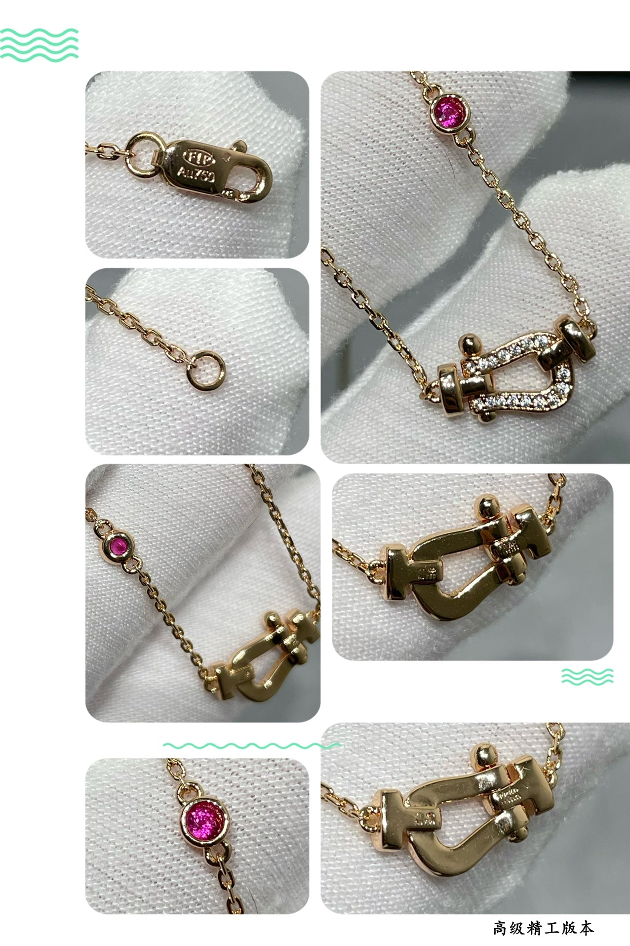 [Ornora Jewelry]FORCE 10 DIAMOND PINK GOLD NECKLACE