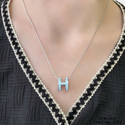 [Ornora Jewelry]POP H SKY BLUE NECKLACE