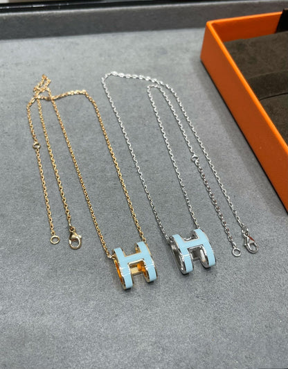 [Ornora Jewelry]POP H SKY BLUE NECKLACE