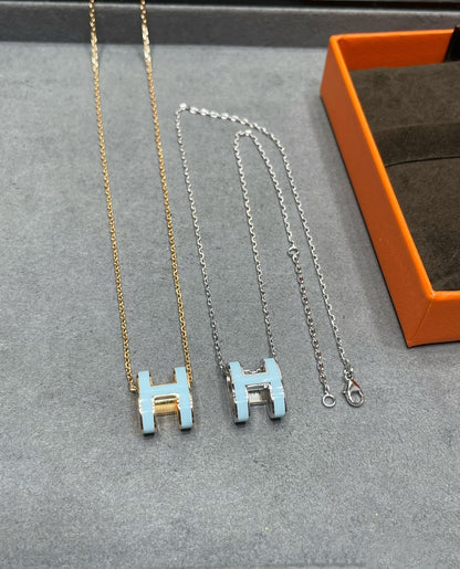 [Ornora Jewelry]POP H SKY BLUE NECKLACE