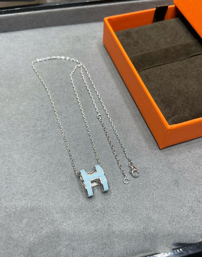 [Ornora Jewelry]POP H SKY BLUE NECKLACE