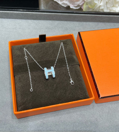 [Ornora Jewelry]POP H SKY BLUE NECKLACE