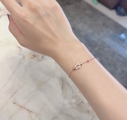 [Ornora Jewelry]FORCE 10 DIAMOND CHAIN LINK PINK GOLD BRACELET