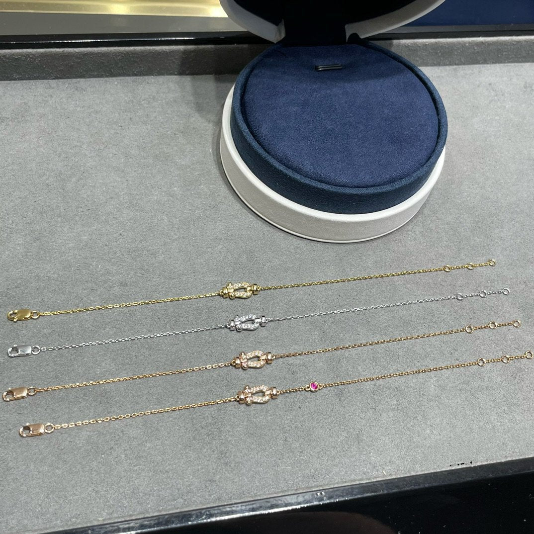 [Ornora Jewelry]FORCE 10 DIAMOND CHAIN LINK PINK GOLD BRACELET