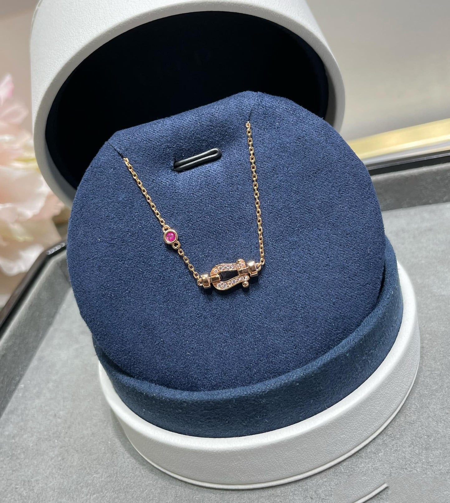 [Ornora Jewelry]FORCE 10 DIAMOND CHAIN LINK PINK GOLD BRACELET