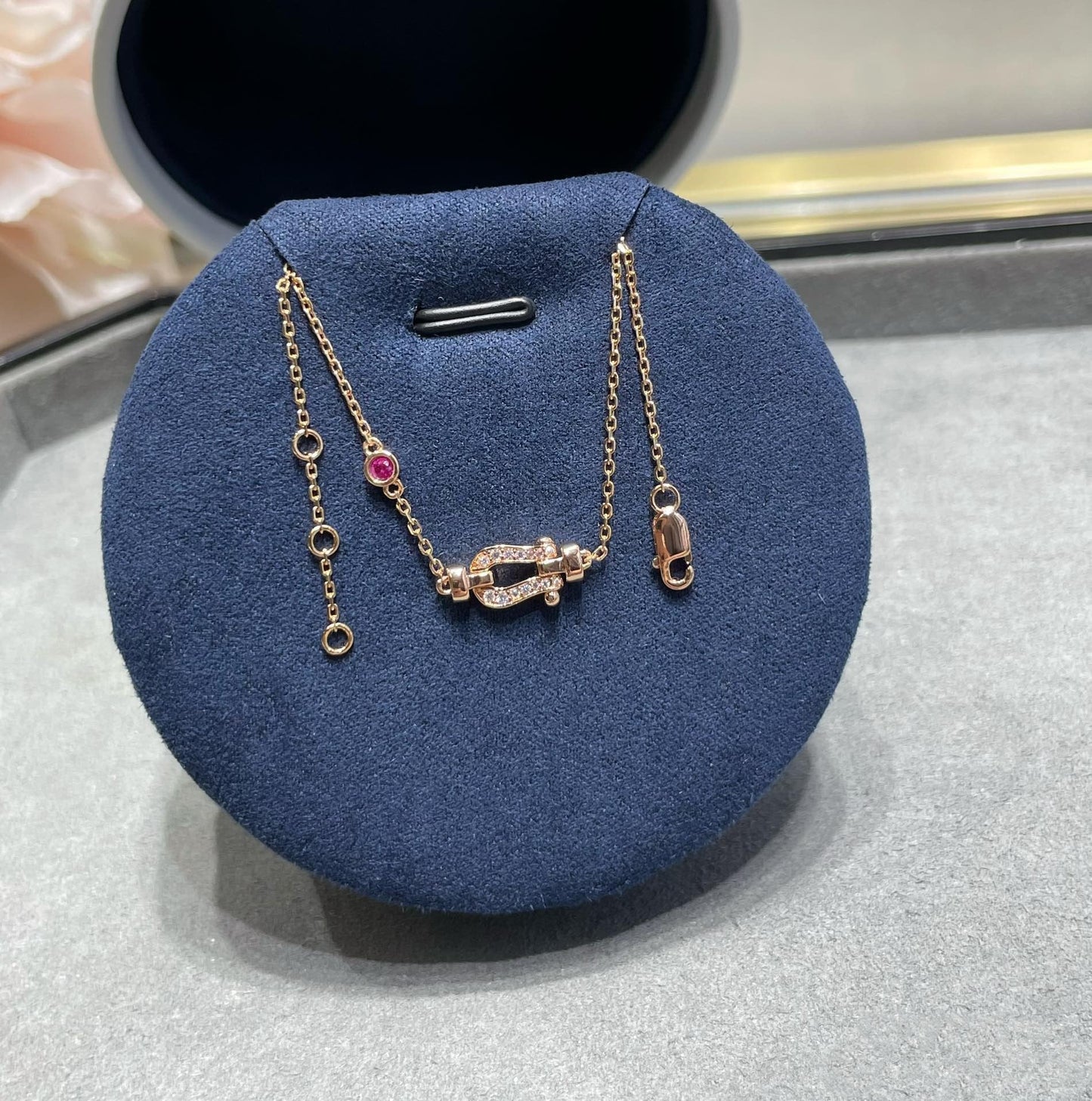 [Ornora Jewelry]FORCE 10 DIAMOND CHAIN LINK PINK GOLD BRACELET