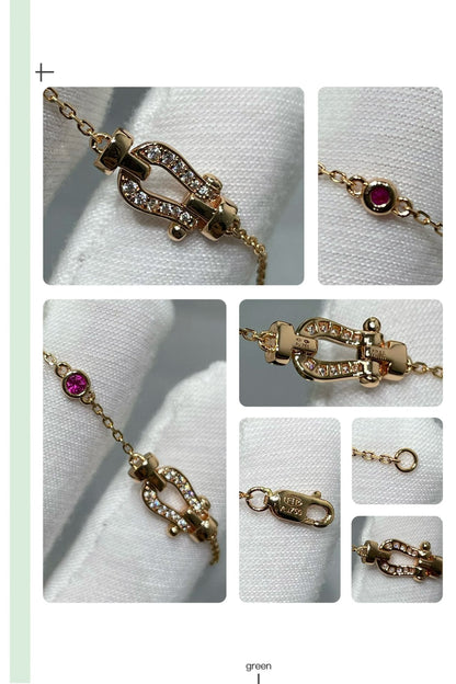 [Ornora Jewelry]FORCE 10 DIAMOND CHAIN LINK PINK GOLD BRACELET
