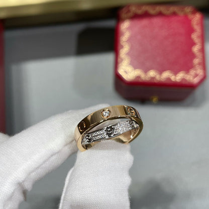 [Ornora Jewelry]LOVE PINK GOLD SILVER DIAMOND DOUBLE RING