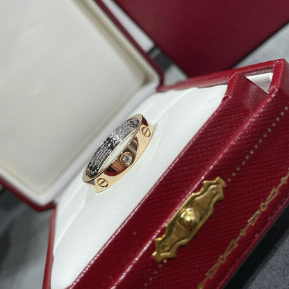 [Ornora Jewelry]LOVE PINK GOLD SILVER DIAMOND DOUBLE RING