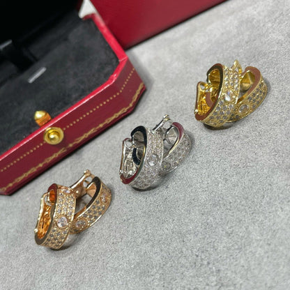[Ornora Jewelry]LOVE 5.5MM DIAMOND PAVED EARRINGS
