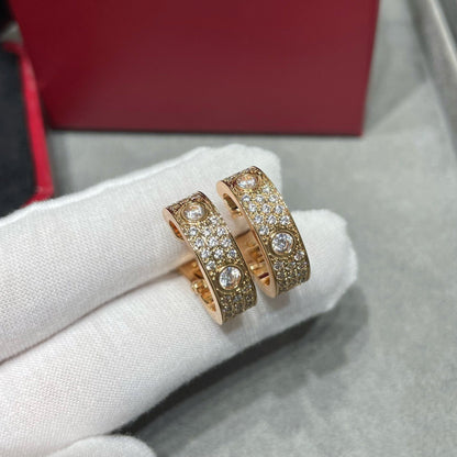 [Ornora Jewelry]LOVE 5.5MM DIAMOND PAVED EARRINGS