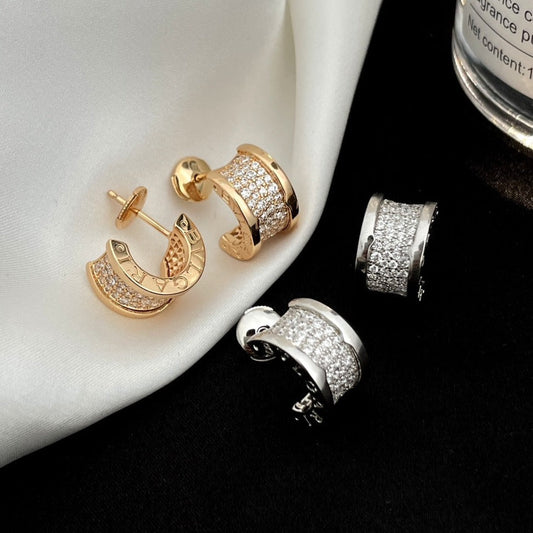 [Ornora Jewelry]ZERO 1 DIAMOND PAVED EARRINGS