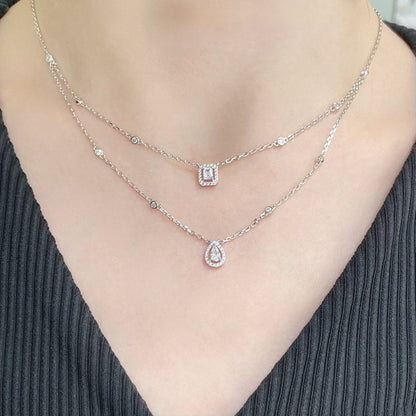 [Ornora Jewelry]MY TWIN 2 ROW DIAMOND NECKLACE