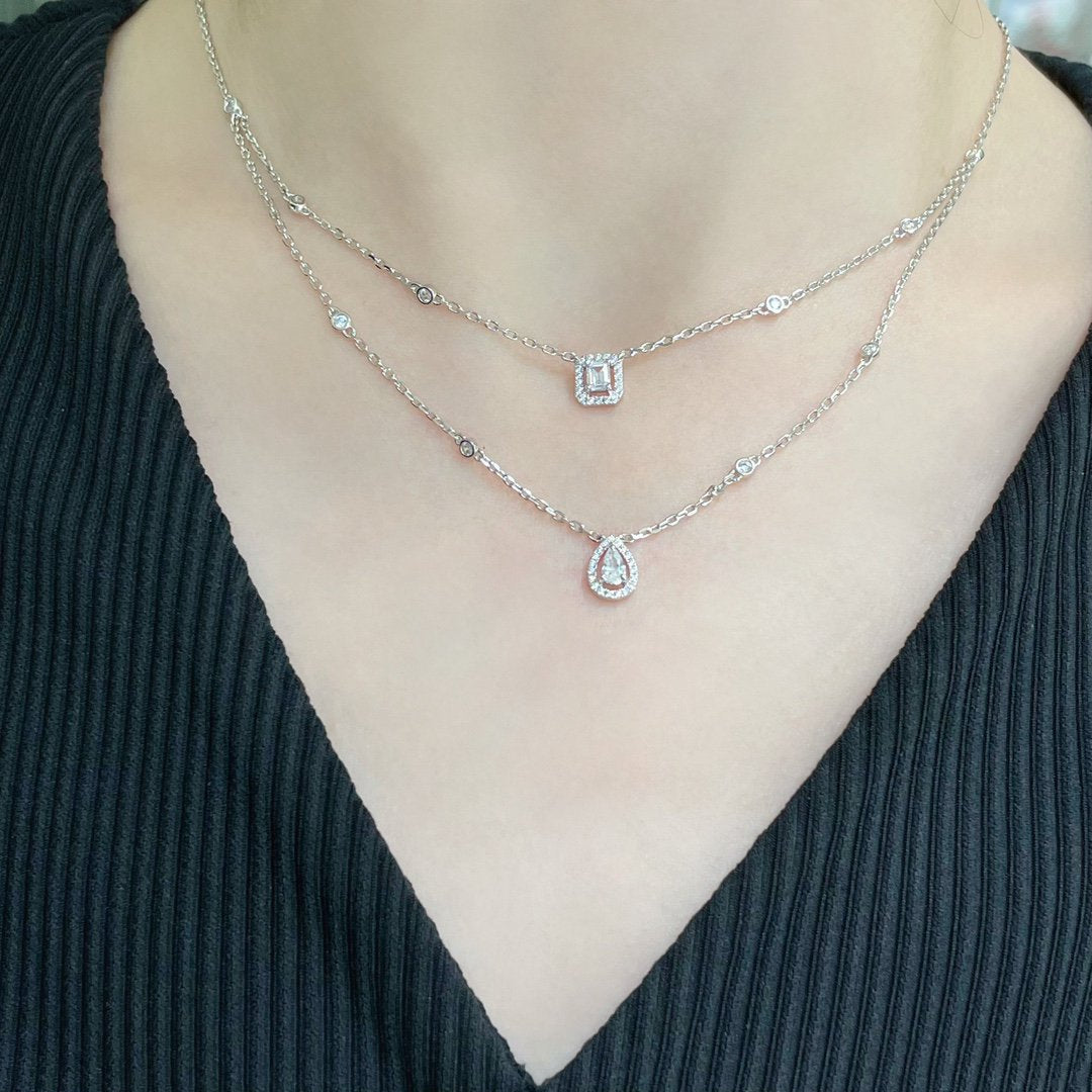 [Ornora Jewelry]MY TWIN 2 ROW DIAMOND NECKLACE