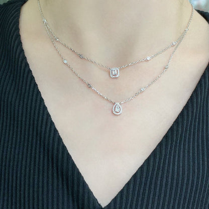 [Ornora Jewelry]MY TWIN 2 ROW DIAMOND NECKLACE