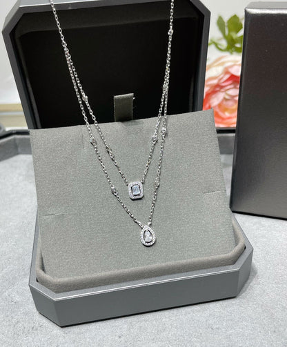 [Ornora Jewelry]MY TWIN 2 ROW DIAMOND NECKLACE