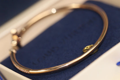 [Ornora Jewelry]IDYLLE PINK GOLD OPEN BRACELET DIAMOND PAVED