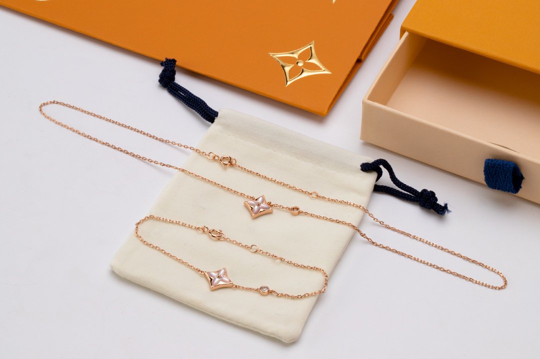 [Ornora Jewelry]STAR PINK MOP 1 DIAMOND PINK GOLD NECKLACE