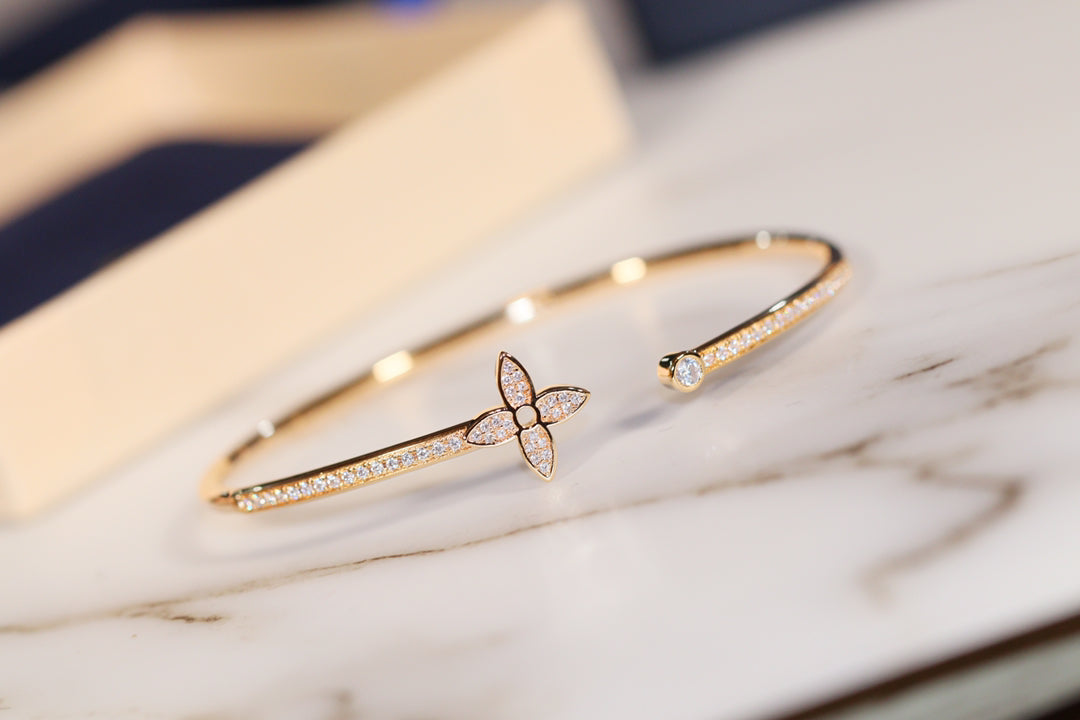 [Ornora Jewelry]IDYLLE GOLD OPEN BRACELET DIAMOND PAVED