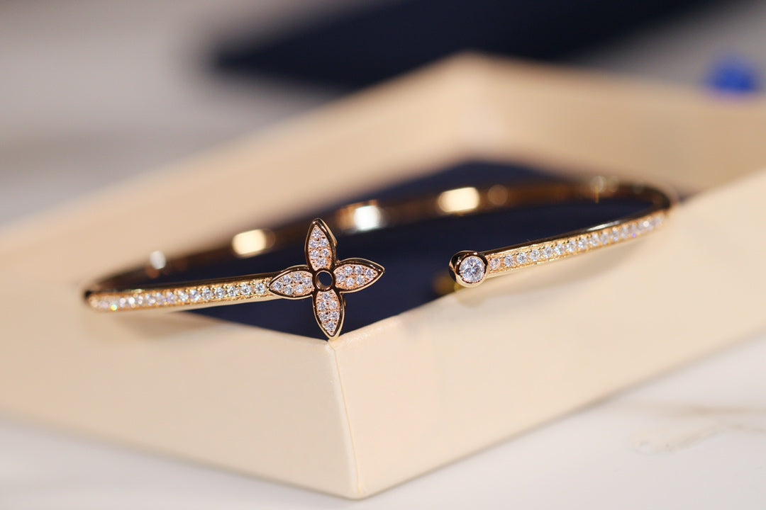 [Ornora Jewelry]IDYLLE GOLD OPEN BRACELET DIAMOND PAVED