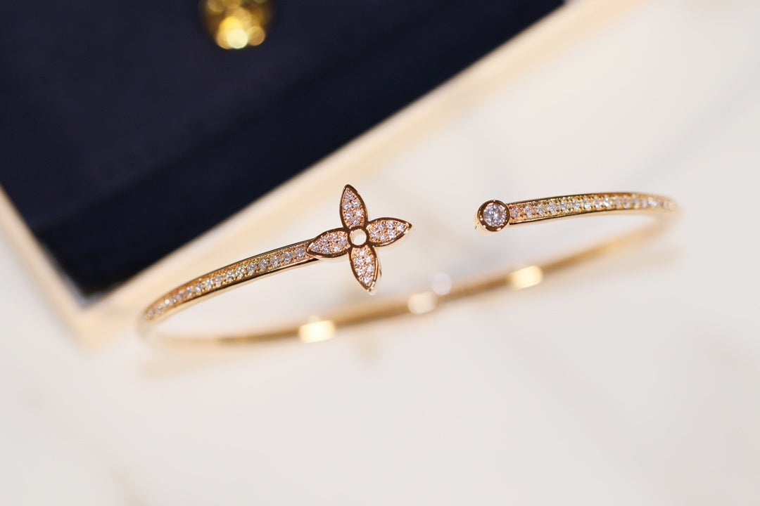 [Ornora Jewelry]IDYLLE GOLD OPEN BRACELET DIAMOND PAVED