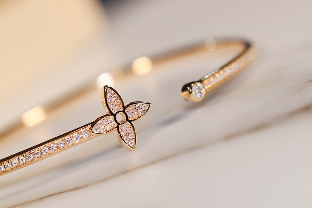 [Ornora Jewelry]IDYLLE GOLD OPEN BRACELET DIAMOND PAVED