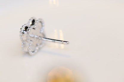 [Ornora Jewelry]CLOVER MINI TURQUOISE SILVER STUD EARRINGS