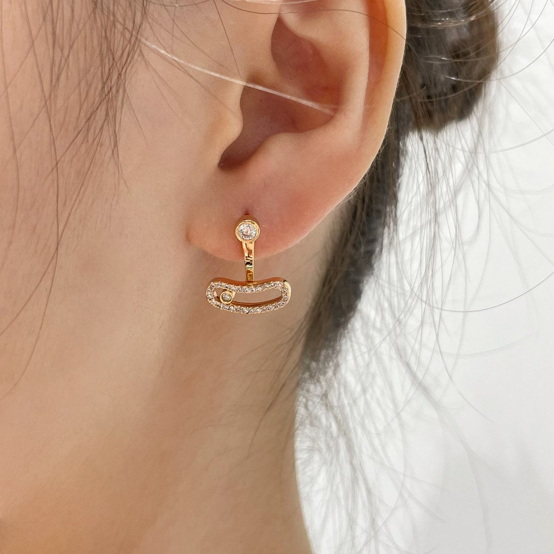 [Ornora Jewelry]MOVE UNO PINK GOLD DIAMOND EARRINGS
