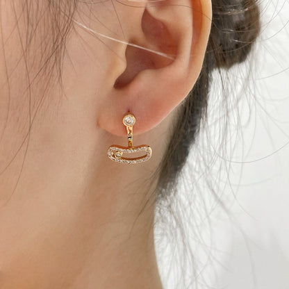 [Ornora Jewelry]MOVE UNO PINK GOLD DIAMOND EARRINGS