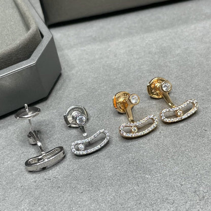 [Ornora Jewelry]MOVE UNO PINK GOLD DIAMOND EARRINGS