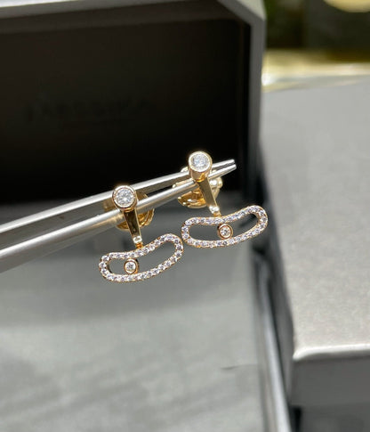 [Ornora Jewelry]MOVE UNO PINK GOLD DIAMOND EARRINGS