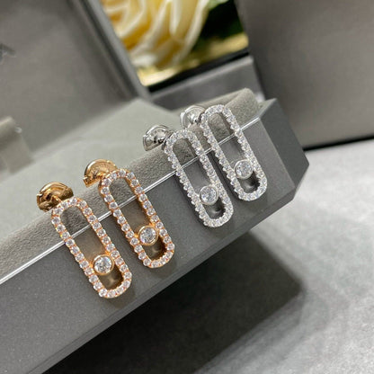 [Ornora Jewelry]MOVE UNO STUD DIAMOND PAVED EARRINGS