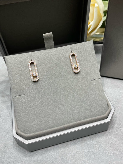 [Ornora Jewelry]MOVE UNO STUD DIAMOND PAVED EARRINGS