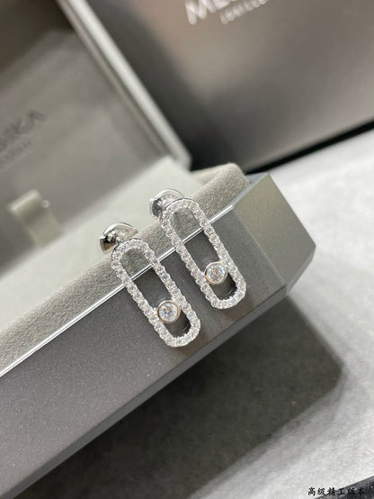 [Ornora Jewelry]MOVE UNO STUD DIAMOND PAVED EARRINGS